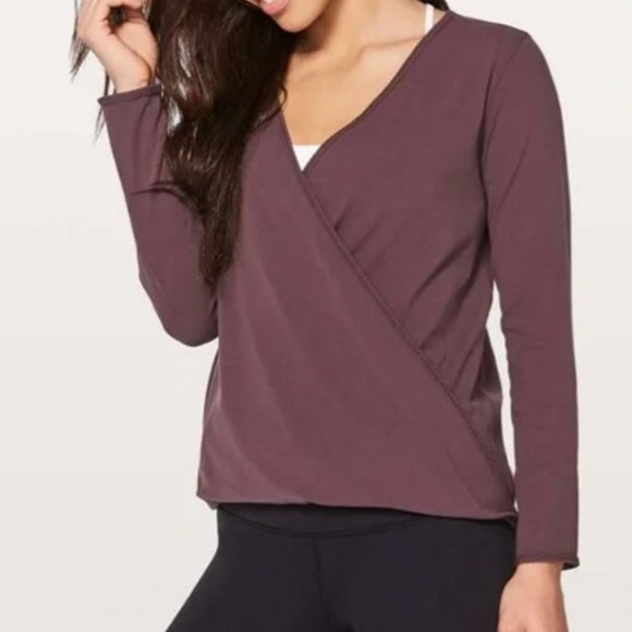lululemon athletica Tops - Lululemon Full Freedom Long Sleeve Top Black Cherry